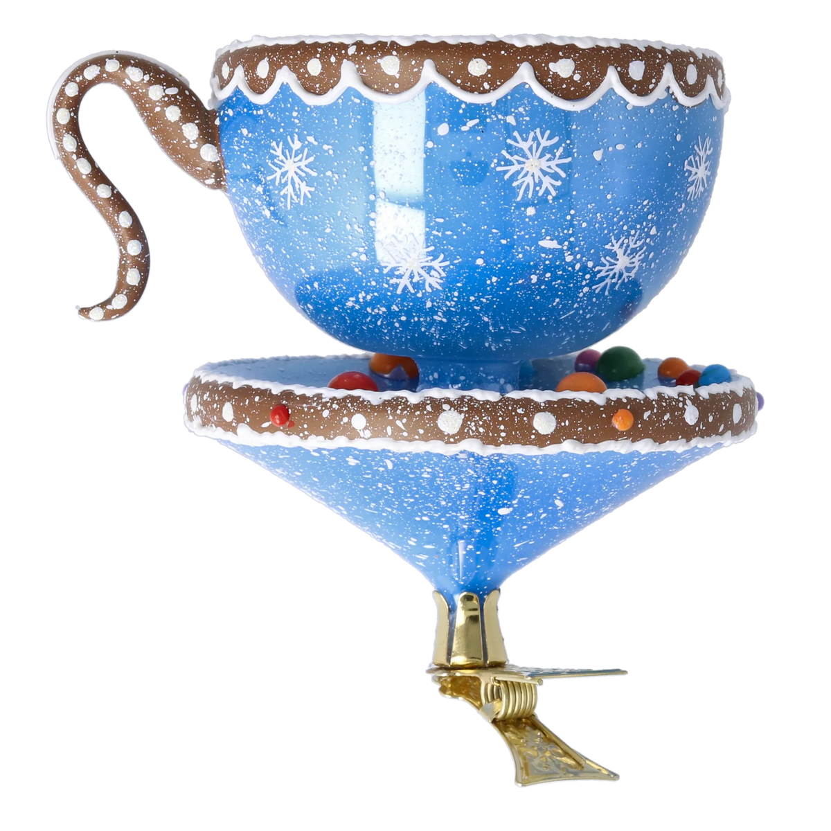 Frosted Azure Solace | Hand-Painted Glass Ornament | Blubom 2026-132