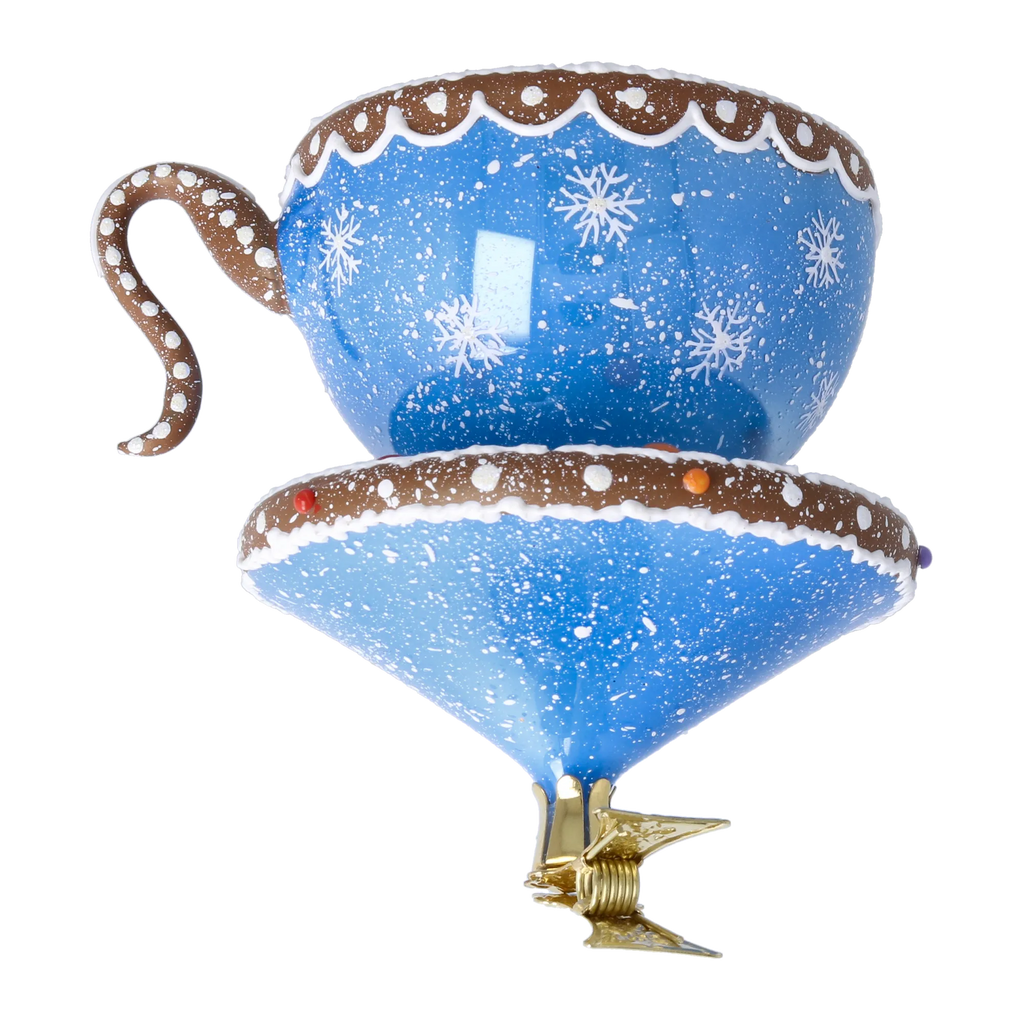 Frosted Azure Solace | Hand-Painted Glass Ornament | Blubom 2026-132