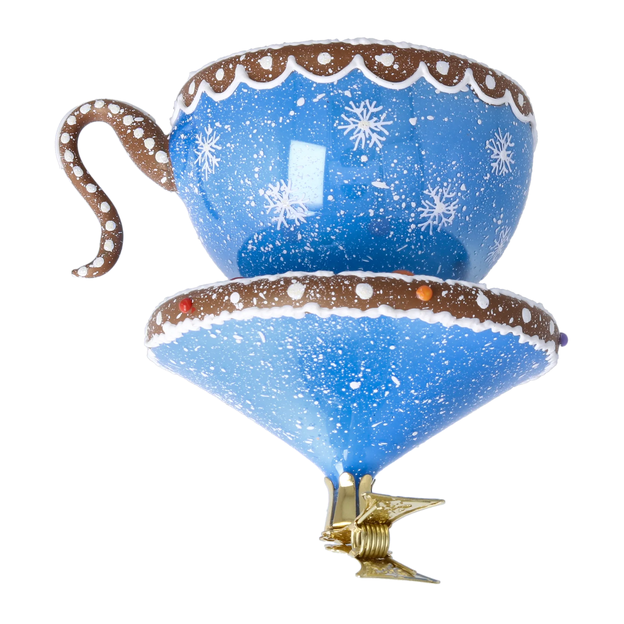 Winter Sprinkle Cup Blowing Glass Teacup Ornament 2026-132