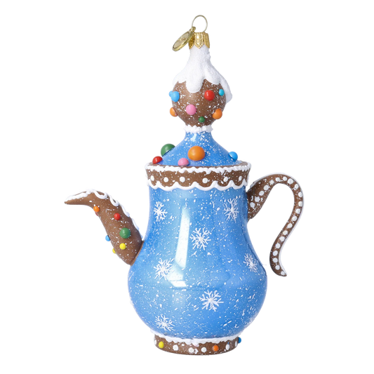Frosted Candy Teapot Pot Free Blowing Glass Ornament 2026-133