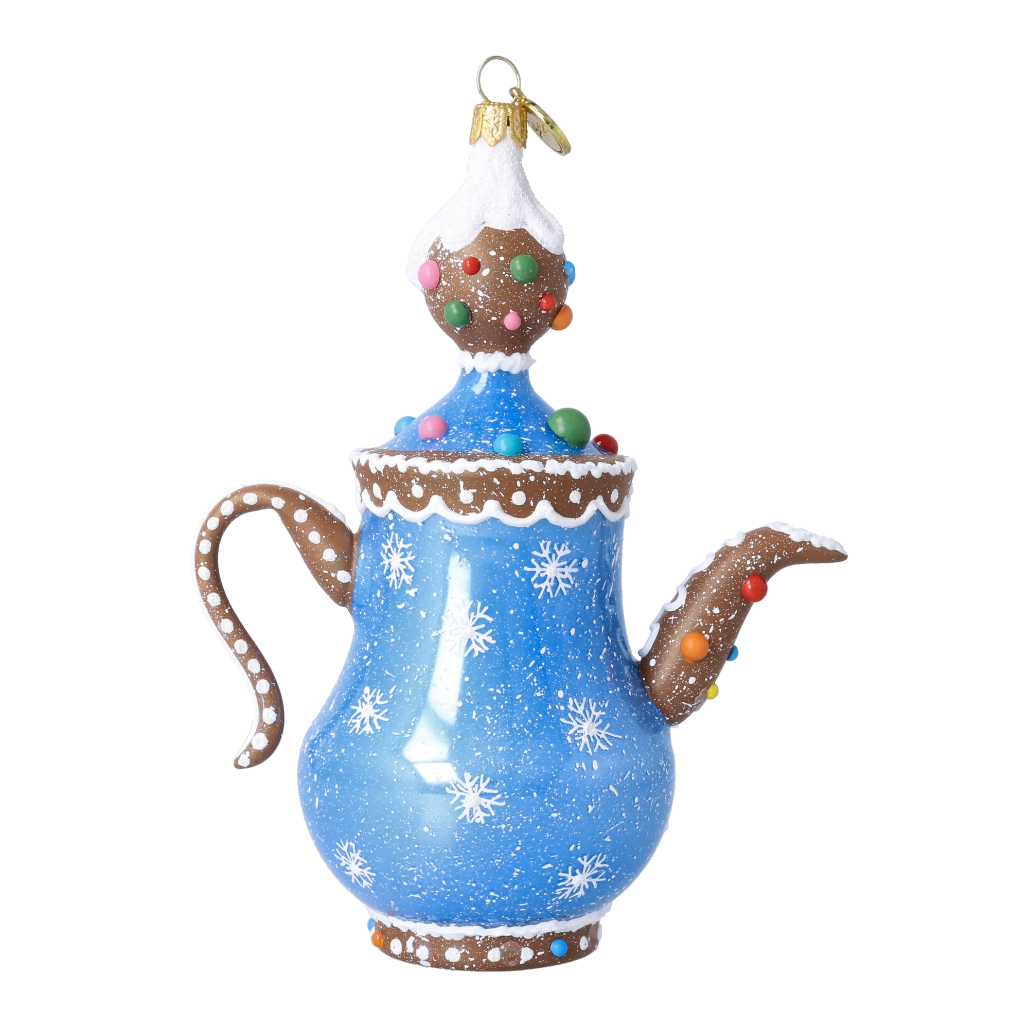 Frosted Candy Teapot Pot Free Blowing Glass Ornament 2026-133