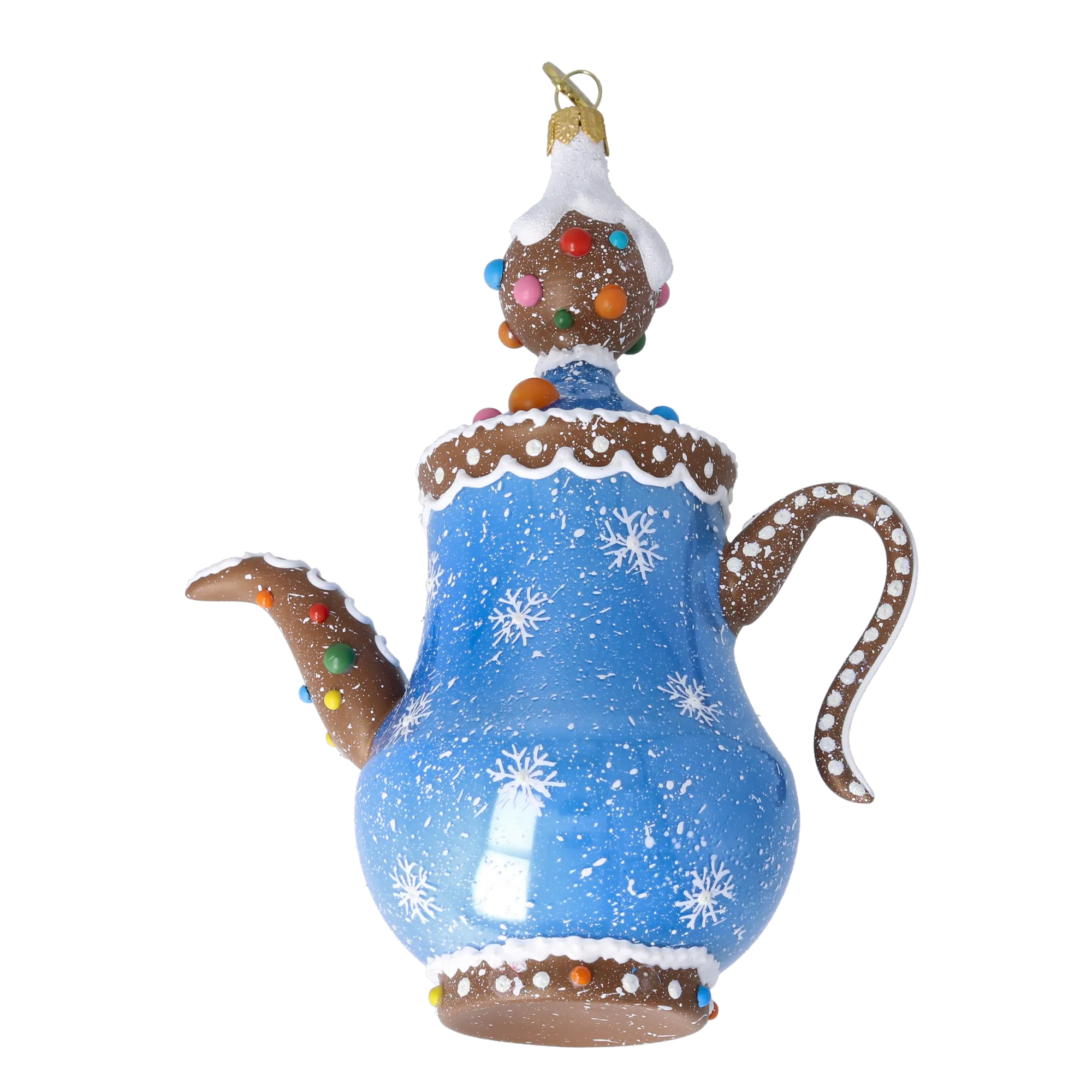 Frosted Candy Teapot Pot Free Blowing Glass Ornament 2026-133