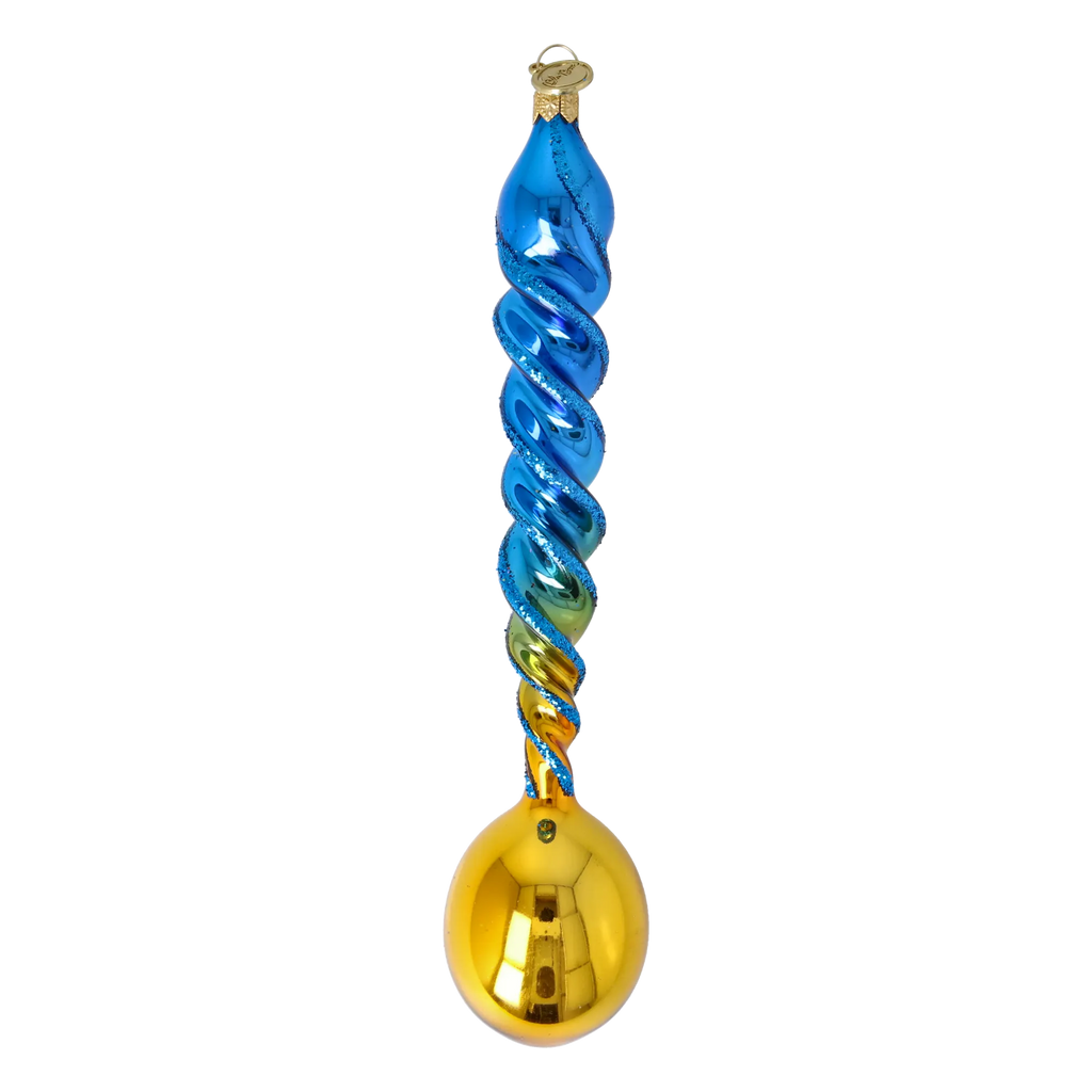 Cobalt Afterglow | Hand-Painted Glass Ornament | Blubom 2026-135