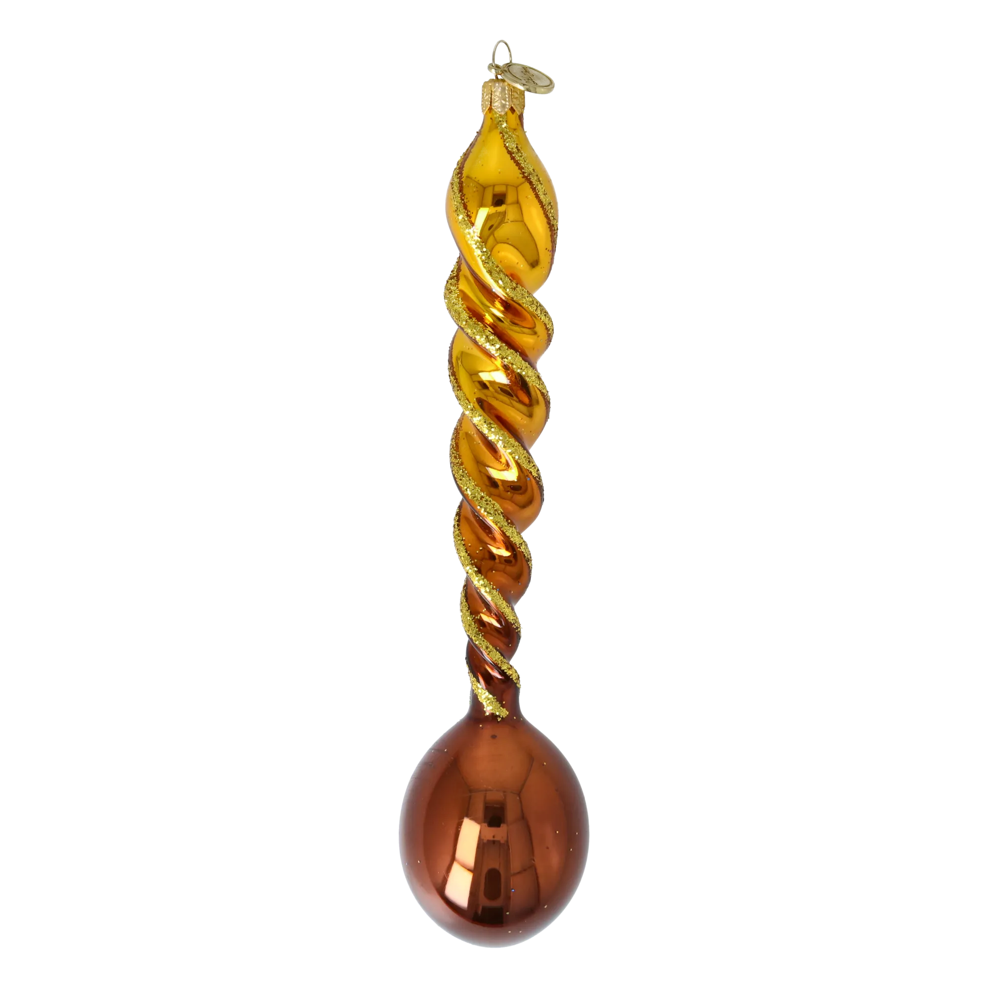 Amber Solstice Silence | Hand-Painted Glass Ornament | Blubom 2026-136