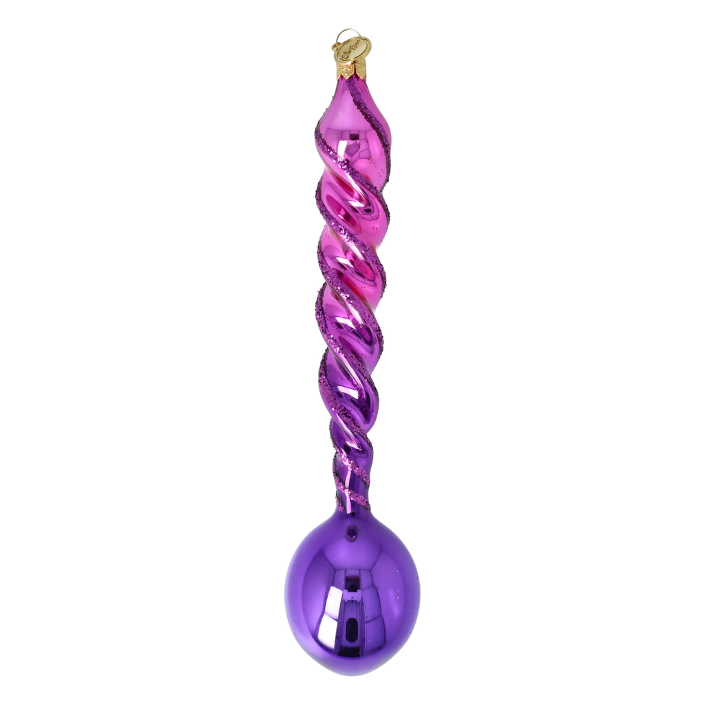 Violet Twilight Echo | Hand-Painted Glass Ornament | Blubom 2026-142