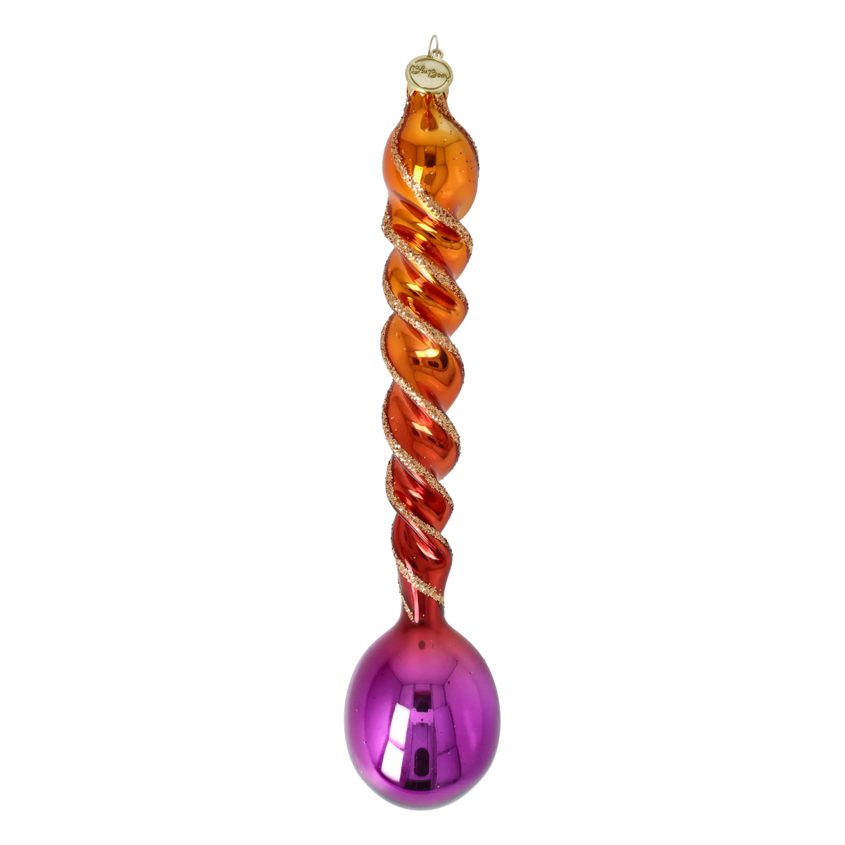 Saffron Dusk Solstice | Hand-Painted Glass Ornament | Blubom 2026-143