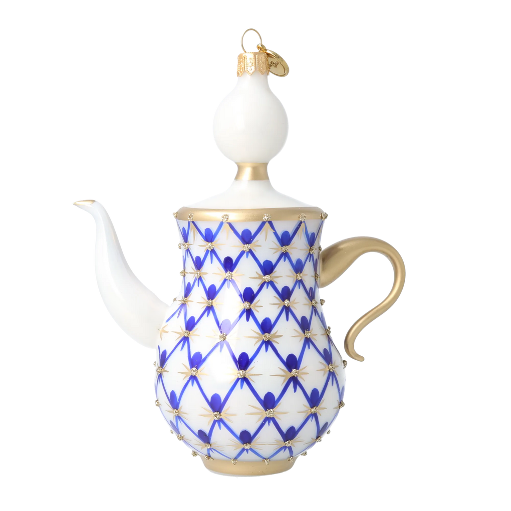 Regal Cobalt Infusion | Hand-Painted Glass Ornament | Blubom 2026-150