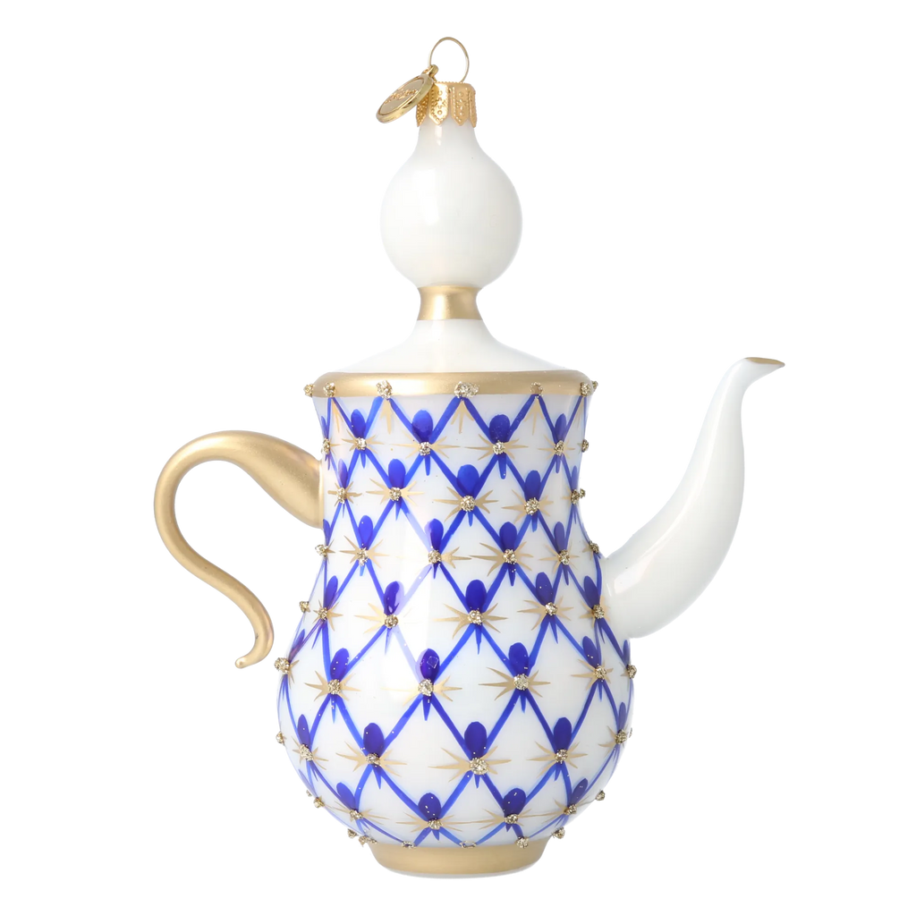 Regal Cobalt Infusion | Hand-Painted Glass Ornament | Blubom 2026-150