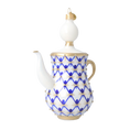 Load image into Gallery viewer, Cobalt Lattice Teapot Premium christmas glass ornament 2026-150
