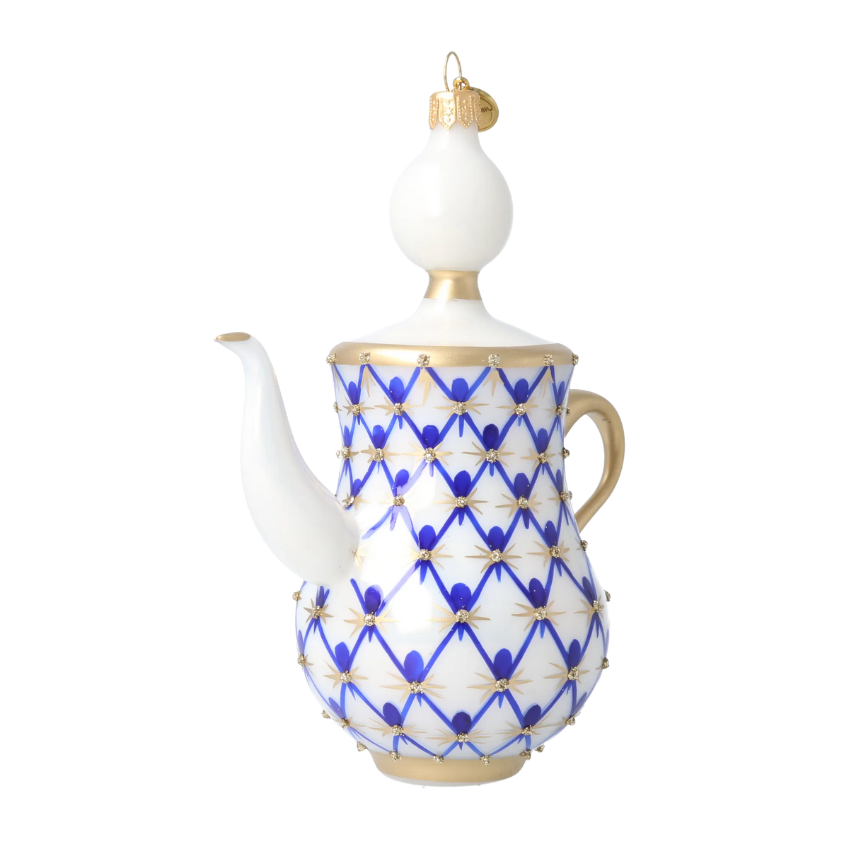 Regal Cobalt Infusion | Hand-Painted Glass Ornament | Blubom 2026-150