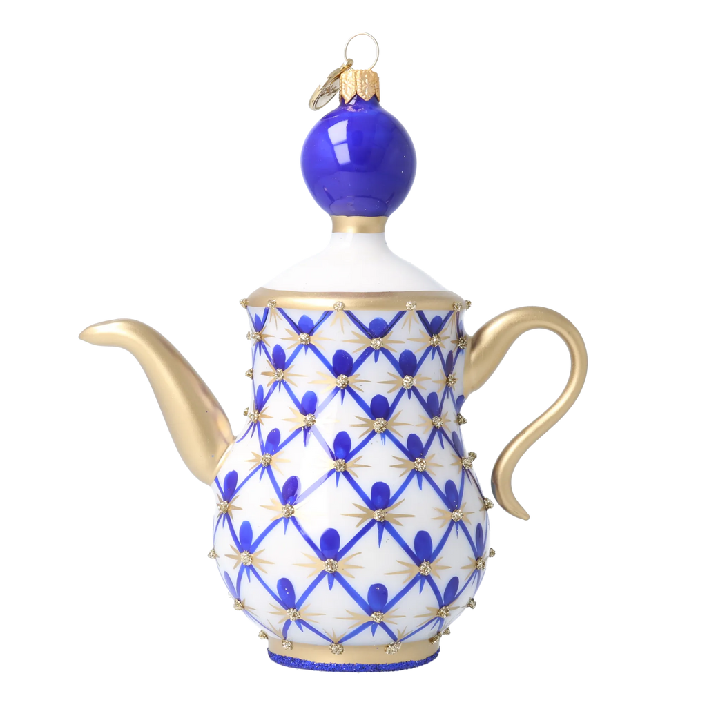 Imperial Cobalt Ritual | Hand-Painted Glass Ornament | Blubom 2026-151