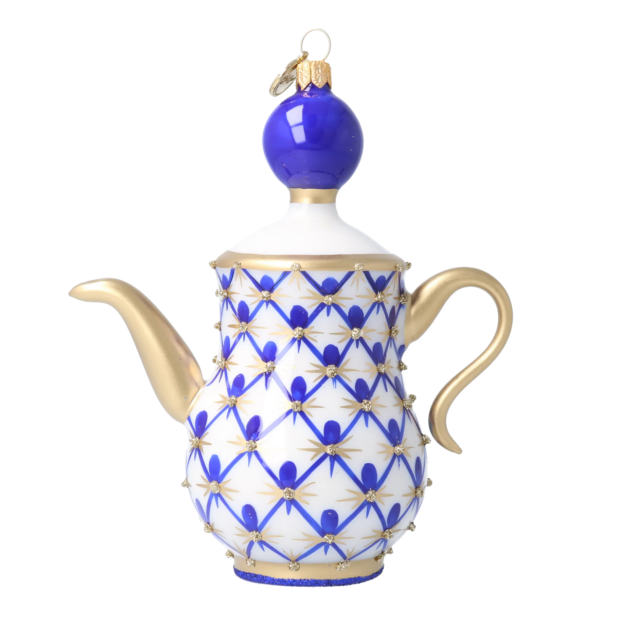 Imperial Cobalt Ritual | Hand-Painted Glass Ornament | Blubom 2026-151