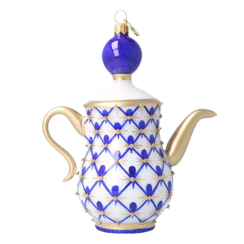 Imperial Cobalt Ritual | Hand-Painted Glass Ornament | Blubom 2026-151