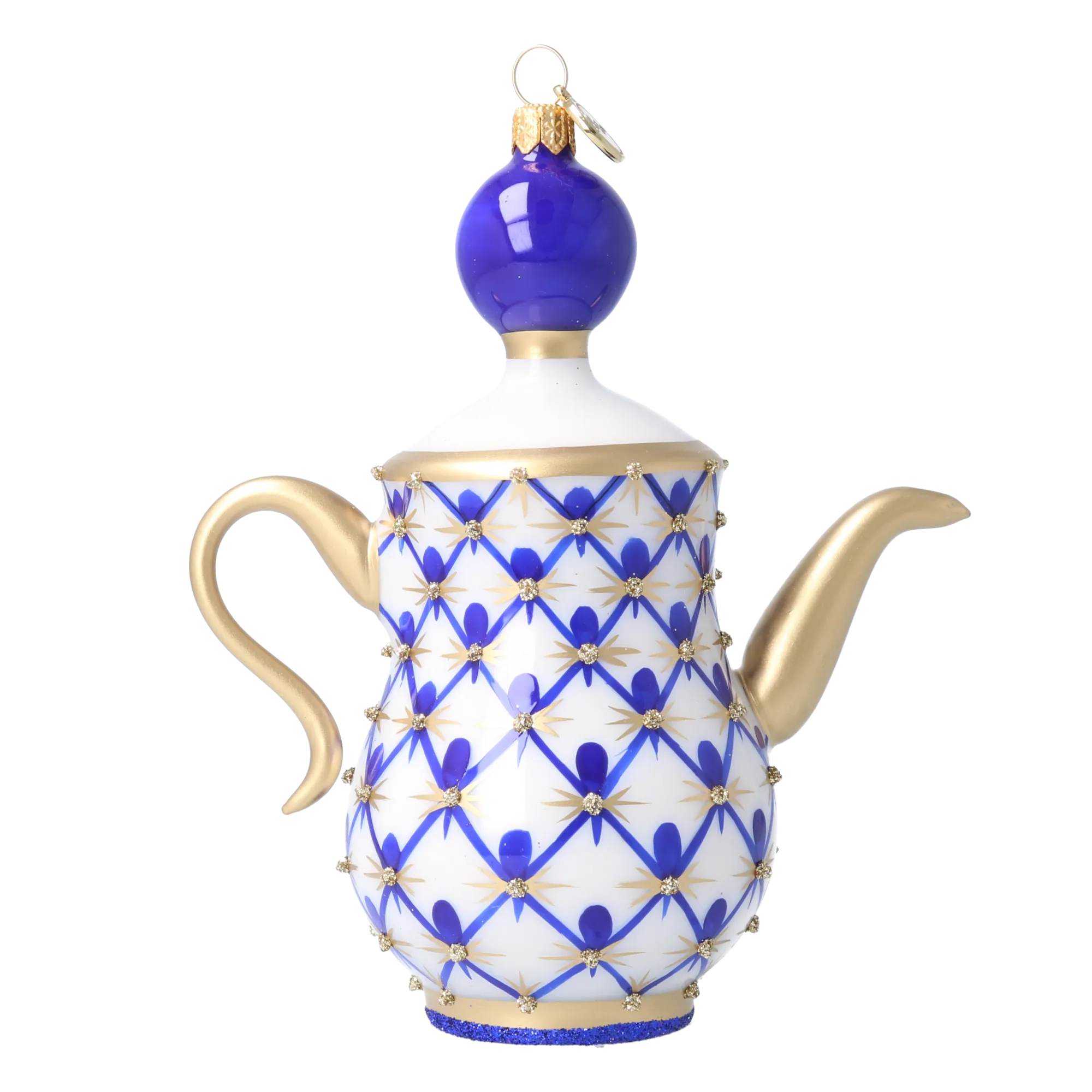 Imperial Cobalt Ritual | Hand-Painted Glass Ornament | Blubom 2026-151