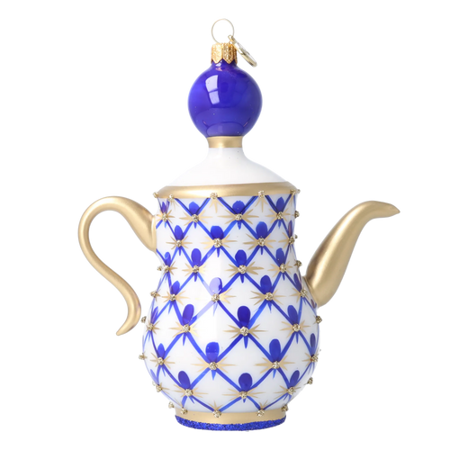 Imperial Cobalt Ritual | Hand-Painted Glass Ornament | Blubom 2026-151