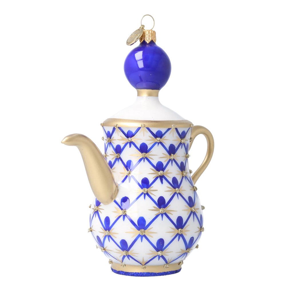 Imperial Cobalt Ritual | Hand-Painted Glass Ornament | Blubom 2026-151