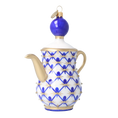 Load image into Gallery viewer, Gilded Cobalt Star Teapot Premium christmas glass ornament 2026-151
