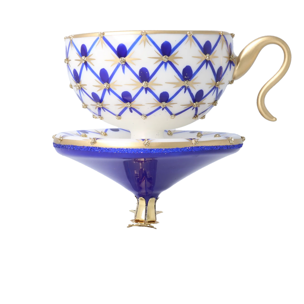Sovereign Cobalt Ritual | Hand-Painted Glass Ornament | Blubom 2026-152