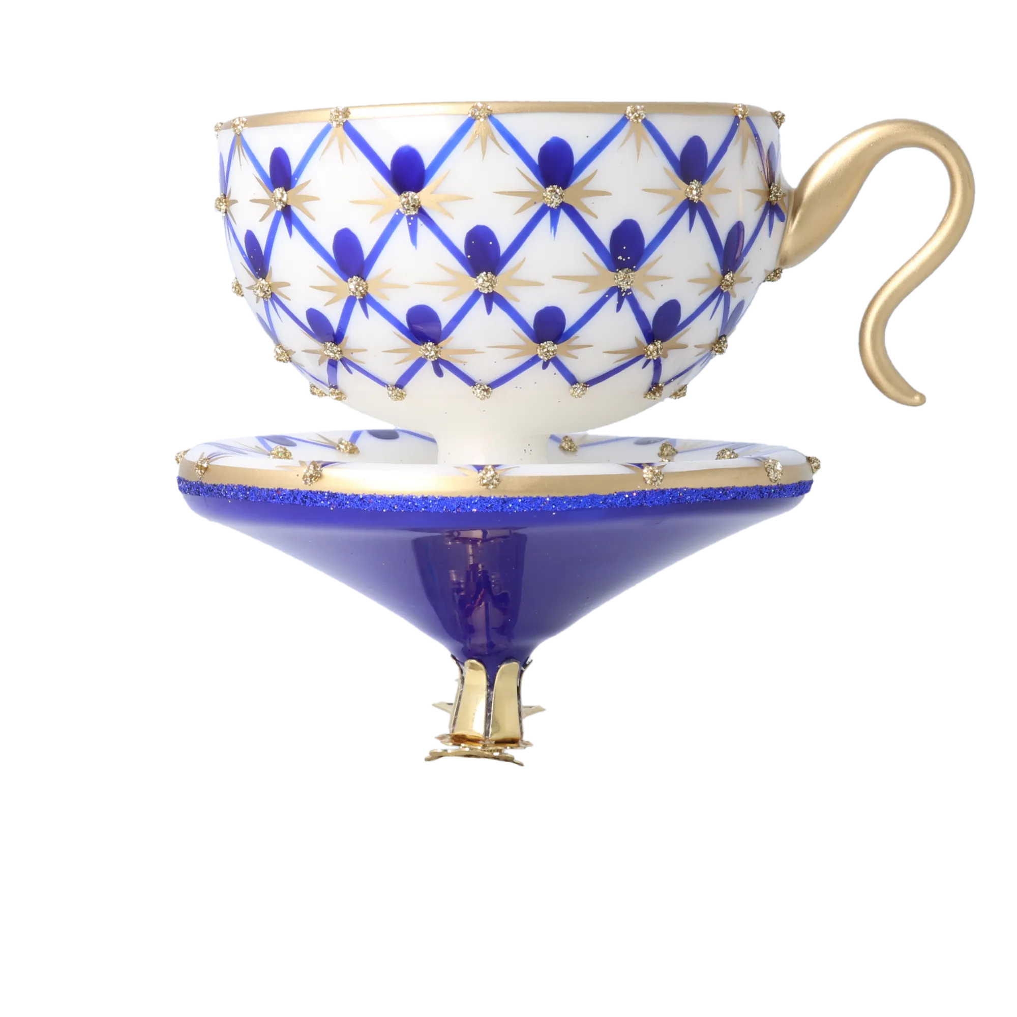 Sovereign Cobalt Ritual | Hand-Painted Glass Ornament | Blubom 2026-152