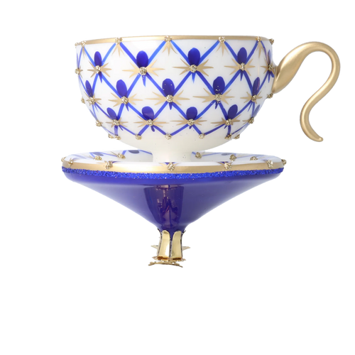 Sovereign Cobalt Ritual | Hand-Painted Glass Ornament | Blubom 2026-152