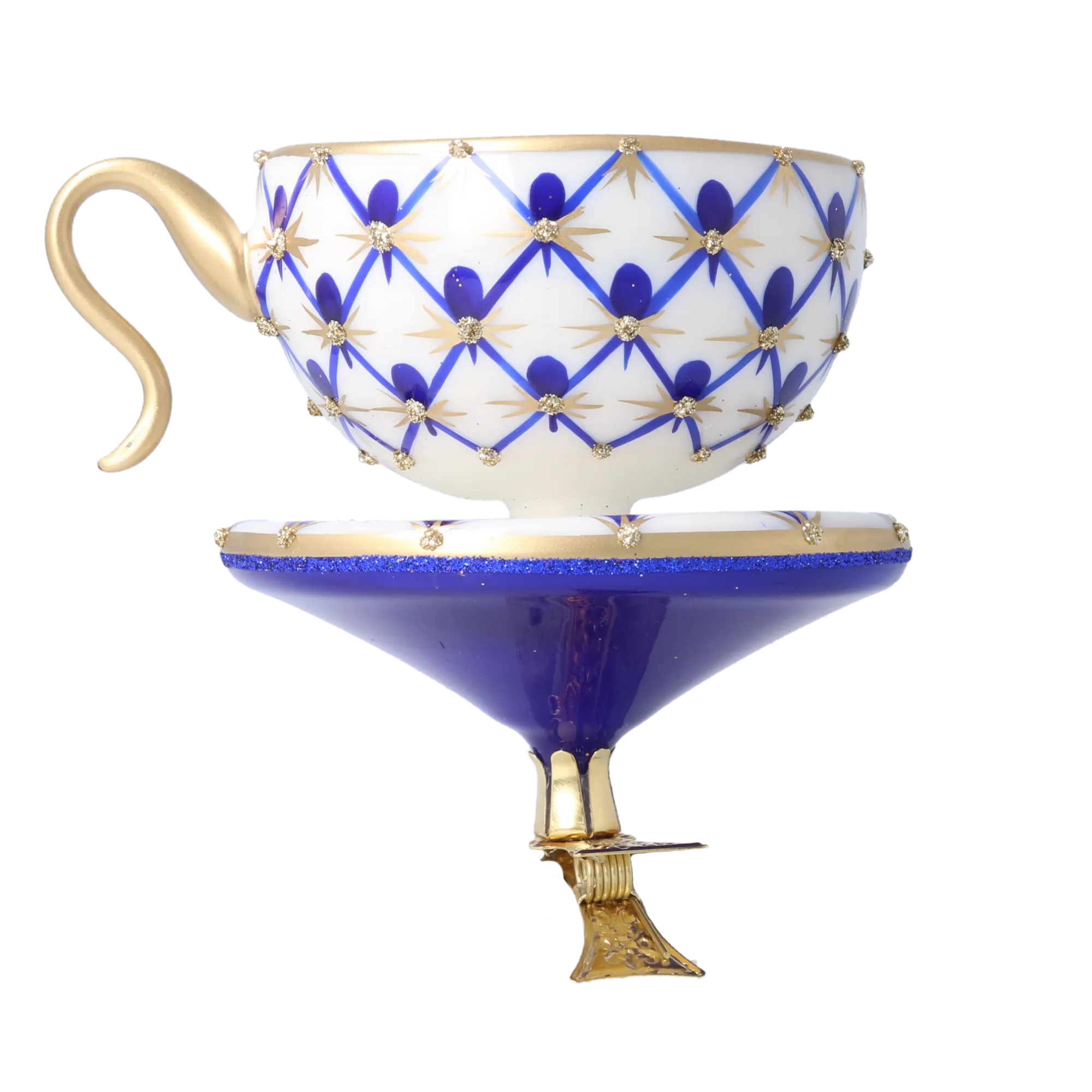 Sovereign Cobalt Ritual | Hand-Painted Glass Ornament | Blubom 2026-152