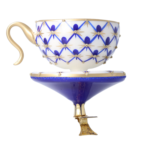 Sovereign Cobalt Ritual | Hand-Painted Glass Ornament | Blubom 2026-152