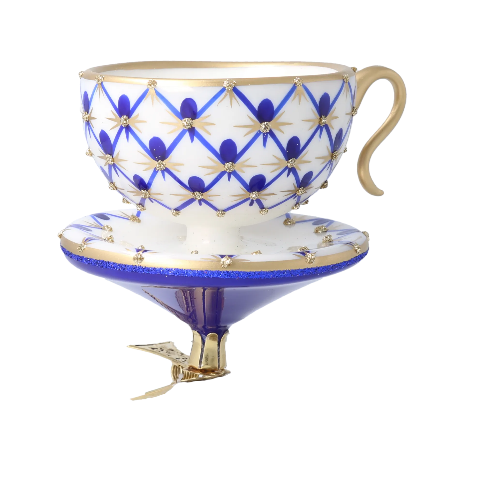 Sovereign Cobalt Ritual | Hand-Painted Glass Ornament | Blubom 2026-152