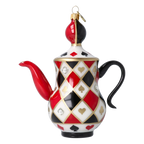 Queen of Hearts Teapot | Hand-Painted Glass Ornament | Blubom 2026-155