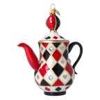 Queen of Hearts Teapot | Hand-Painted Glass Ornament | Blubom 2026-155