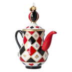 Queen of Hearts Teapot | Hand-Painted Glass Ornament | Blubom 2026-155