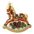 Copper Rocking Horse | Hand-Painted Glass Ornament | Blubom 2027-001
