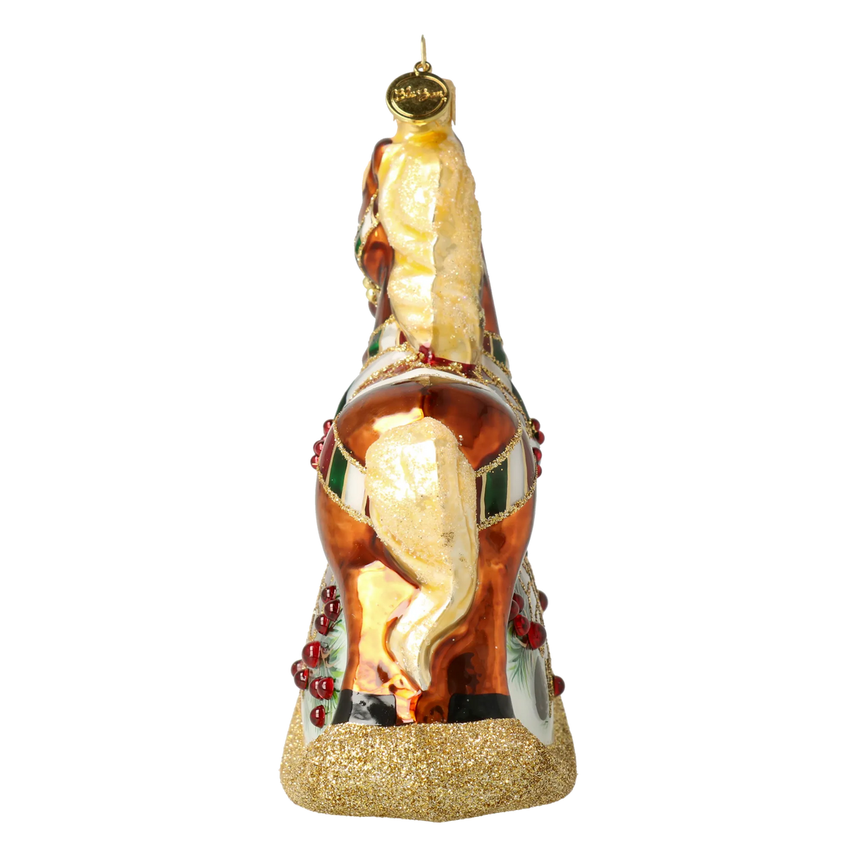 Copper Rocking Horse | Hand-Painted Glass Ornament | Blubom 2027-001