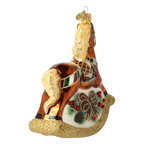 Copper Rocking Horse | Hand-Painted Glass Ornament | Blubom 2027-001