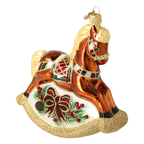 Copper Rocking Horse | Hand-Painted Glass Ornament | Blubom 2027-001