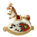 Ivory Rocking Horse | Hand-Painted Glass Ornament | Blubom 2027-002