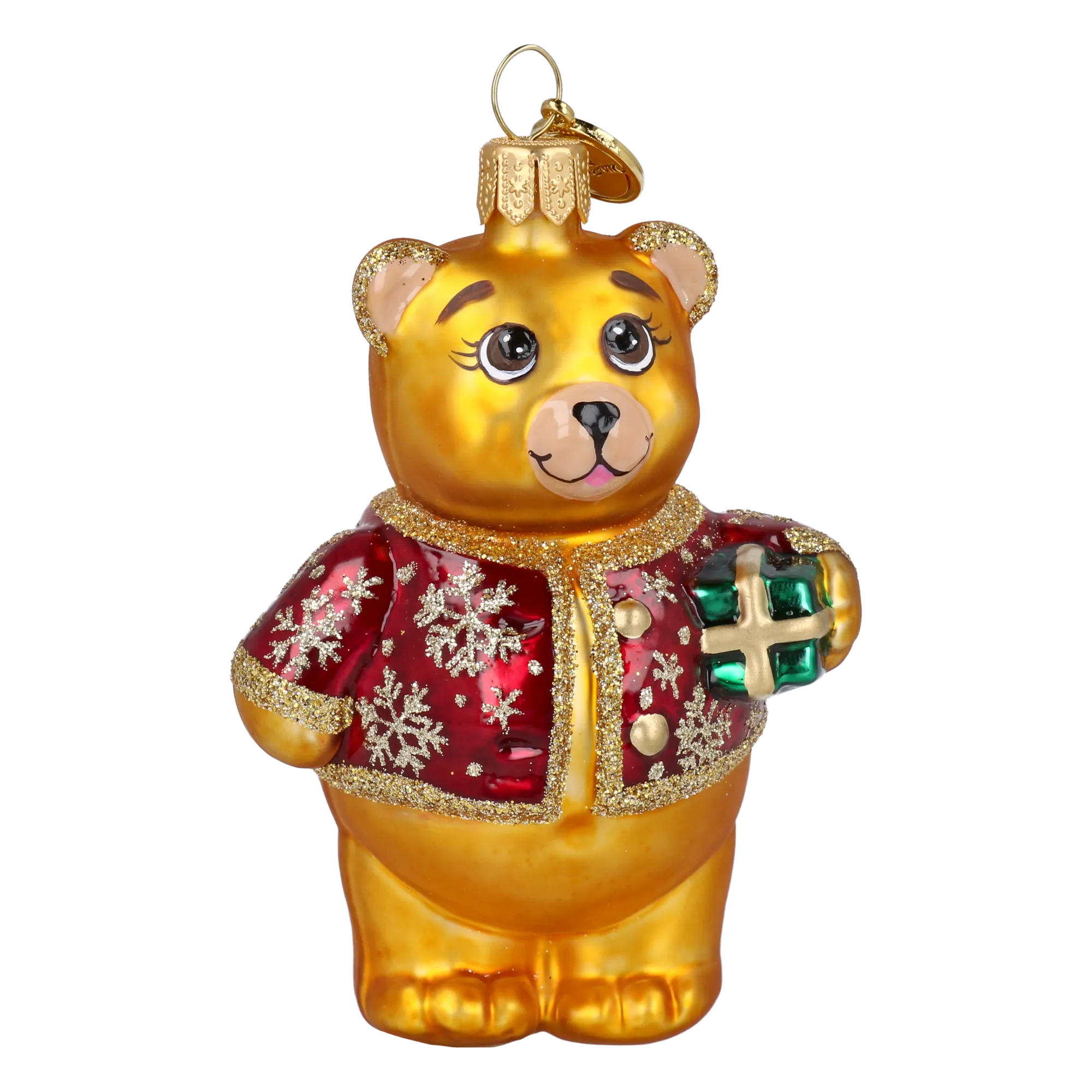 Bear's Little Gift in Ruby & Gold