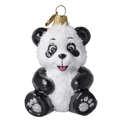 Panda Bear | Hand-Painted Glass Ornament | Blubom 2027-005