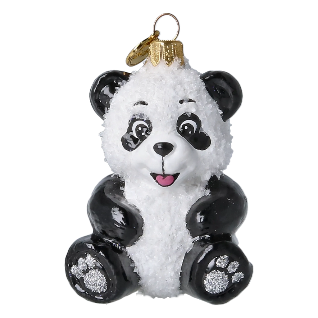 Panda Bear | Hand-Painted Glass Ornament | Blubom 2027-005