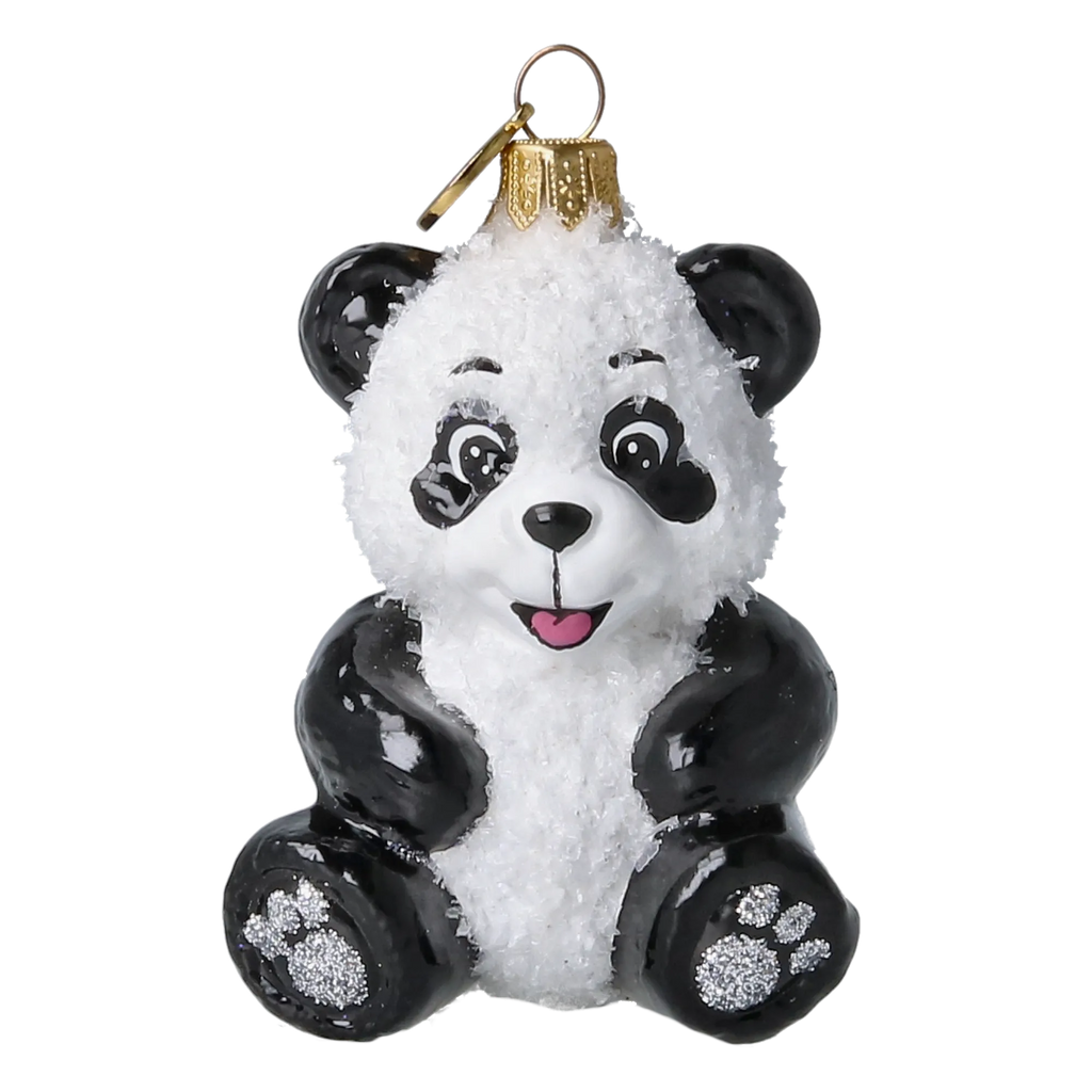 Panda Bear | Hand-Painted Glass Ornament | Blubom 2027-005