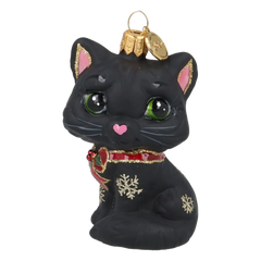 Little Cat in Charcoal & Ruby
