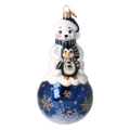 Snowy Bear Duo in Navy Blue | Hand-Painted Glass Ornament | Blubom 2027-010