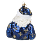 Santa's Furry Friends in Navy | Hand-Painted Glass Ornament | Blubom 2027-012