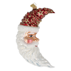 Ruby Santa Moon | Hand-Painted Glass Ornament | Blubom 2027-015