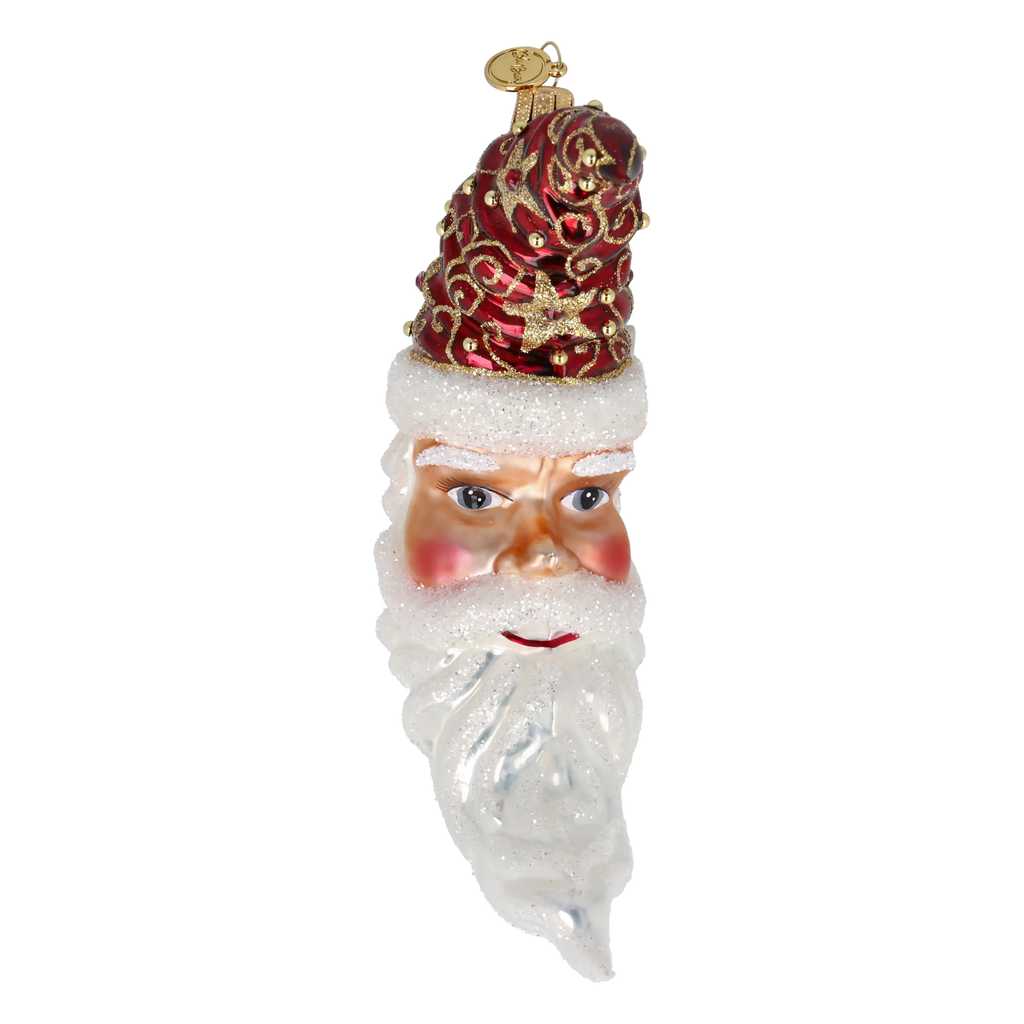 Ruby Santa Moon | Hand-Painted Glass Ornament | Blubom 2027-015