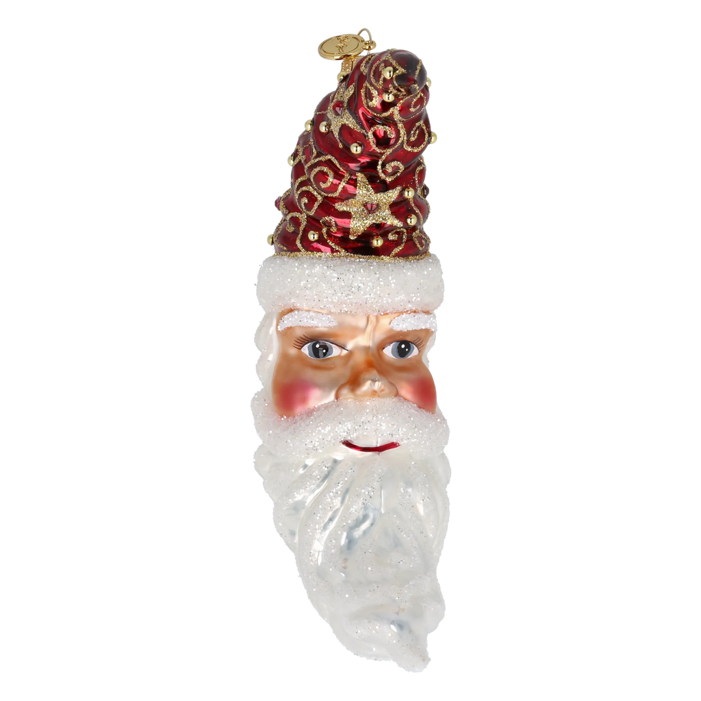 Ruby Santa Moon | Hand-Painted Glass Ornament | Blubom 2027-015