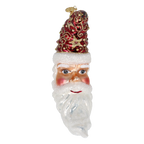 Ruby Santa Moon | Hand-Painted Glass Ornament | Blubom 2027-015