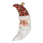 Ruby Santa Moon | Hand-Painted Glass Ornament | Blubom 2027-015