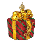 Bundled Gift in Holly Red | Hand-Painted Glass Ornament | Blubom 2027-028