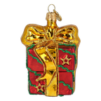 Bundled Gift in Holly Red | Hand-Painted Glass Ornament | Blubom 2027-028