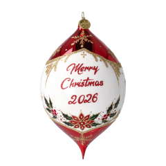 Personalized Winter Holly Drop in Ruby